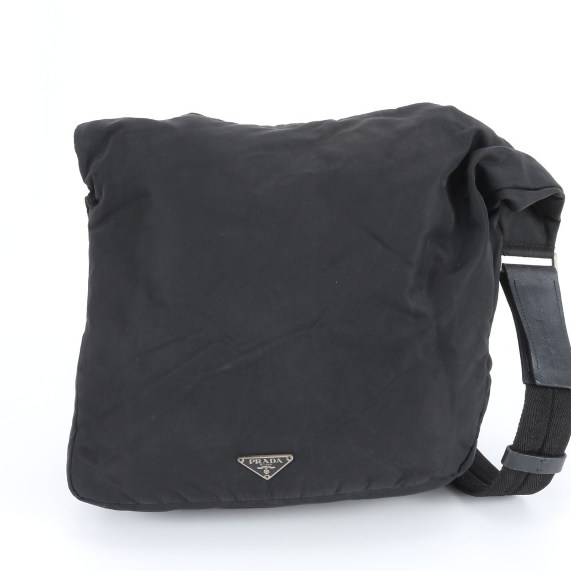 Prada Black Nylon Leather Shoulder Bag (Pre-Owned)