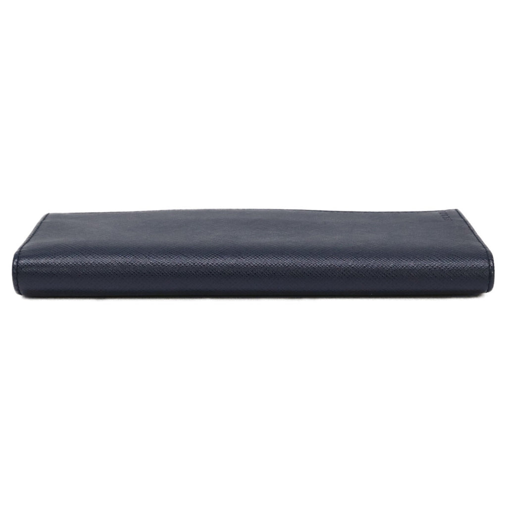 Prada Navy Leather Long Wallet (Bi-Fold) (Pre-Owned)