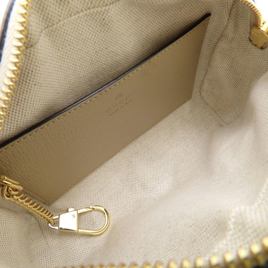 Gucci Beige White Gg Supreme Leather Shoulder Bag (Pre-Owned)