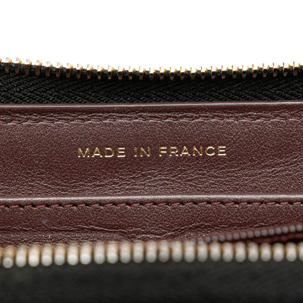 Chanel Black Grained Calfskin Long Wallet (Bi-Fold) (Pre-Owned)
