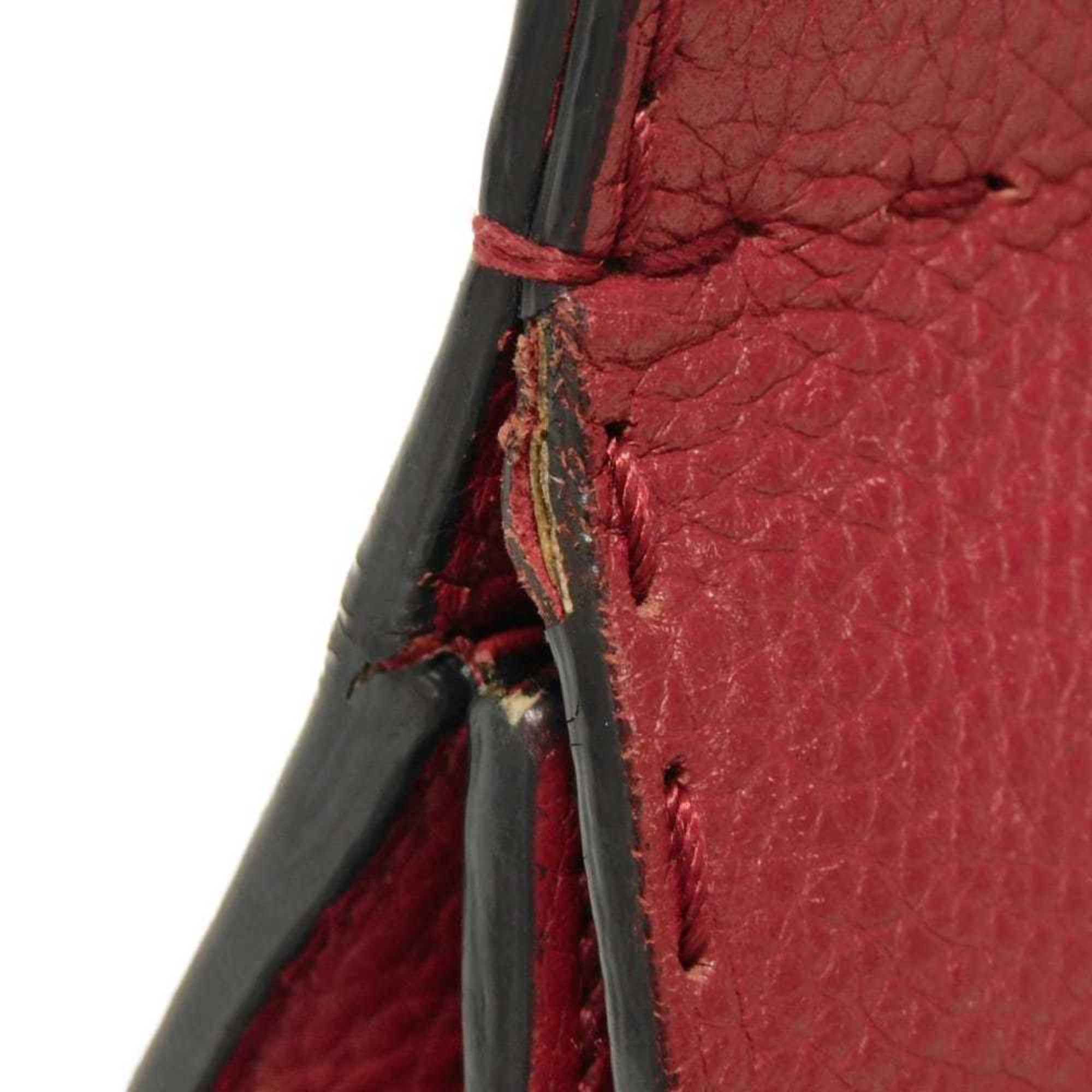 Gucci Gg Marmont Red Color Leather Handbag Shoulder Bag (Pre-Owned)