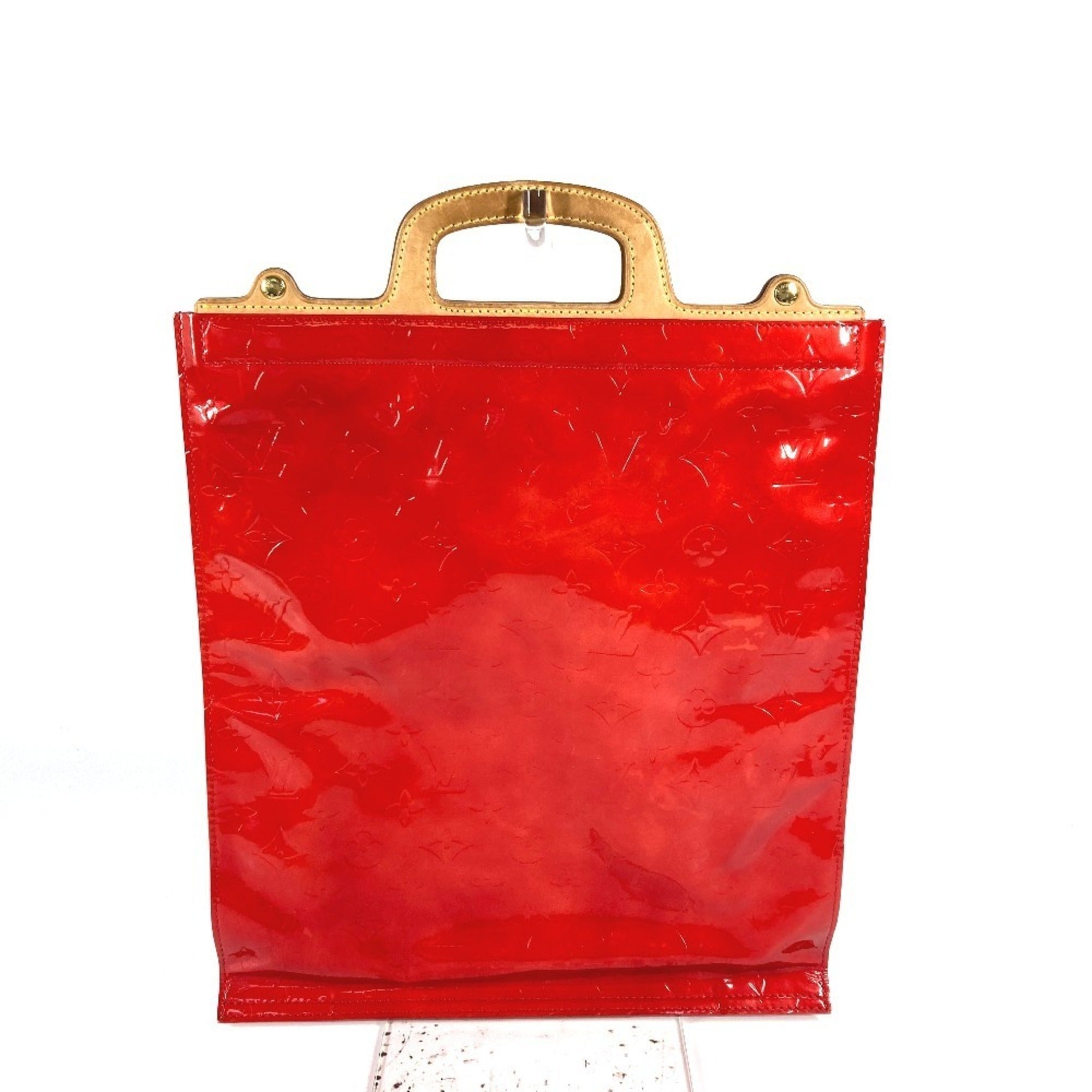 Louis Vuitton Red Color Monogram Vernis Handbag Tote Bag (Pre-Owned)