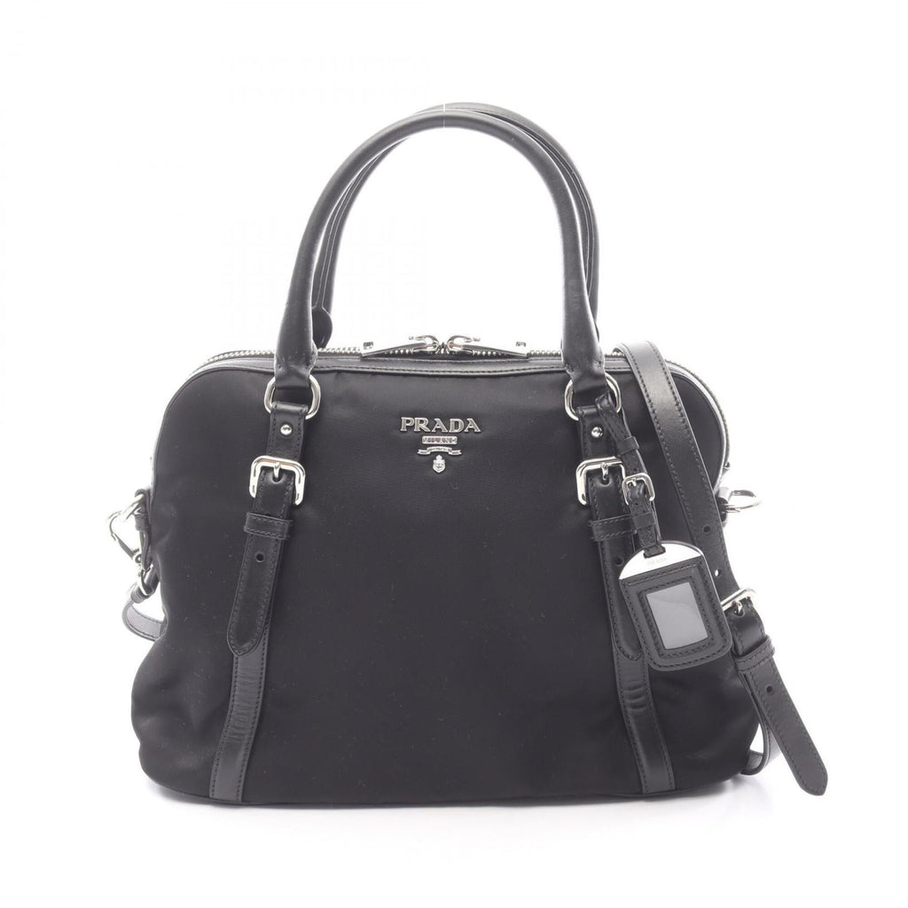 Prada Black Nylon Leather Handbag (Pre-Owned)