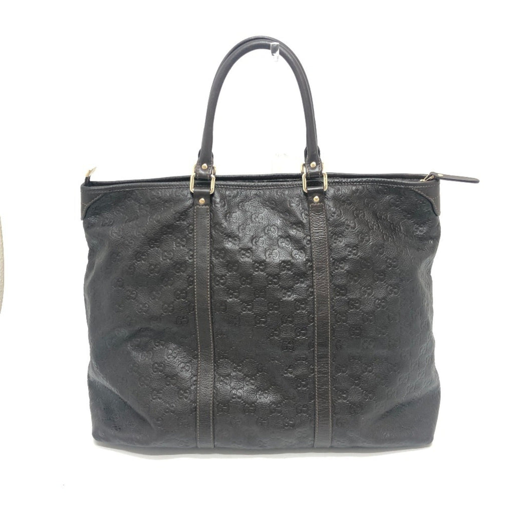 Gucci Brown Leather Handbag Tote Bag (Pre-Owned)