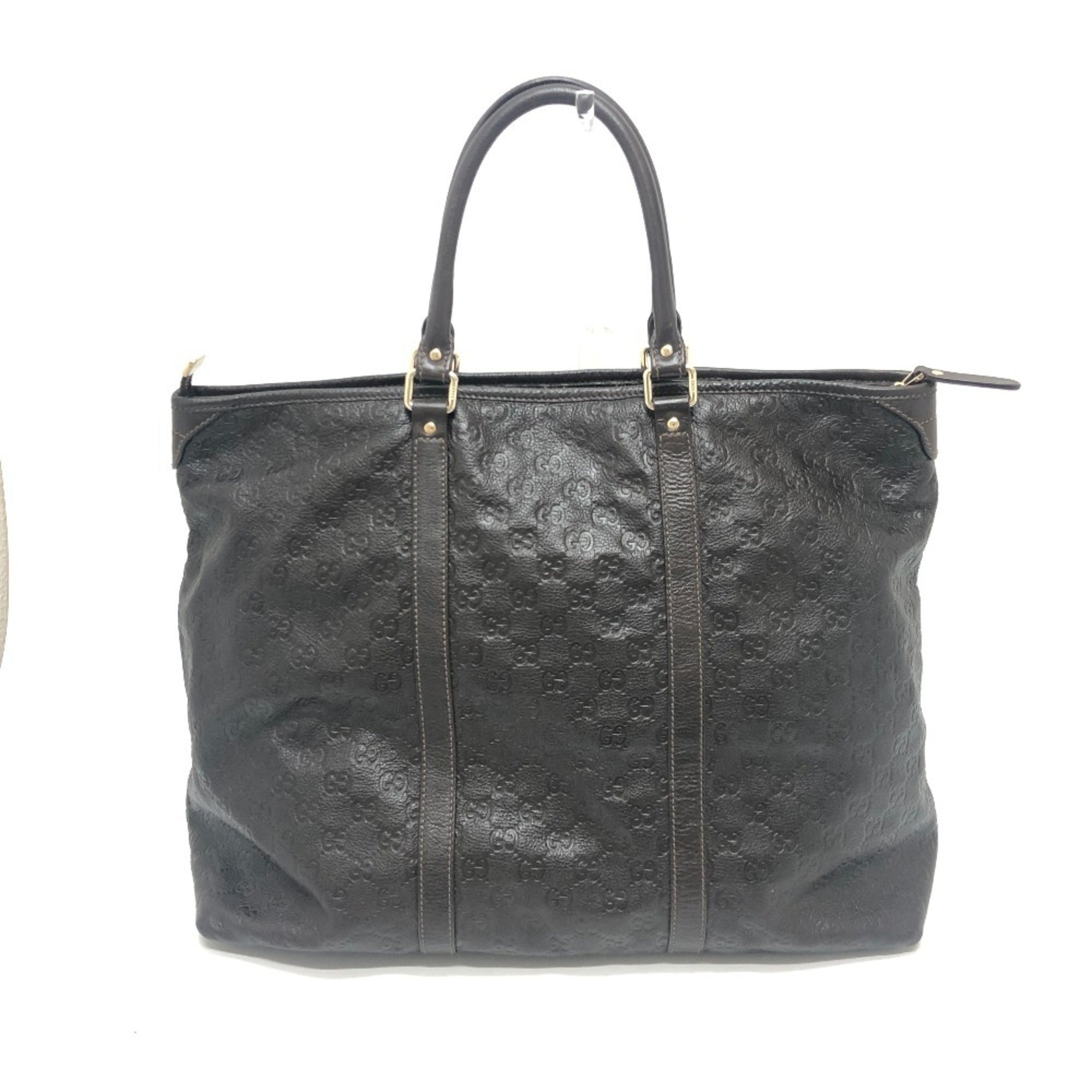 Gucci Brown Leather Handbag Tote Bag (Pre-Owned)