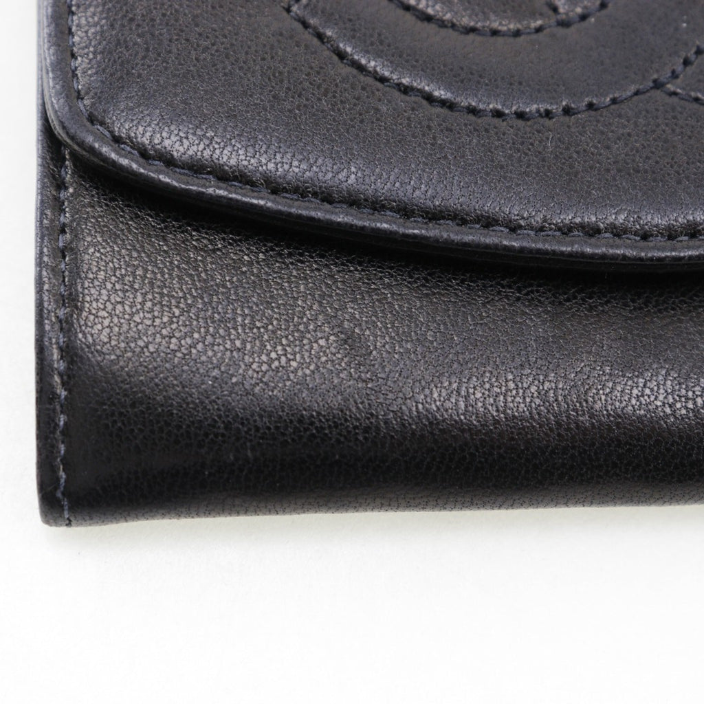 Chanel Black Leather Coin Purse/Coin Case (Pre-Owned)