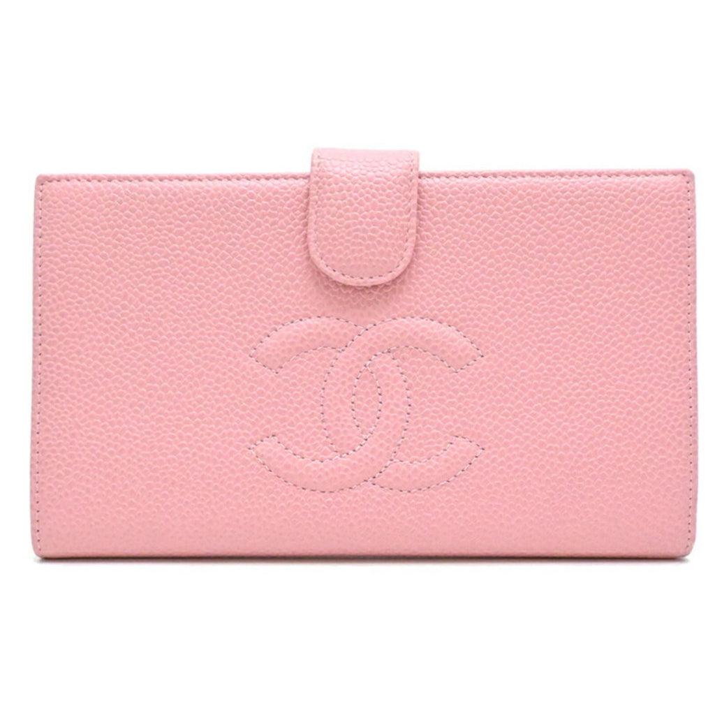 Chanel Pink Grained Calfskin Wallet (Bi-Fold) (Pre-Owned)
