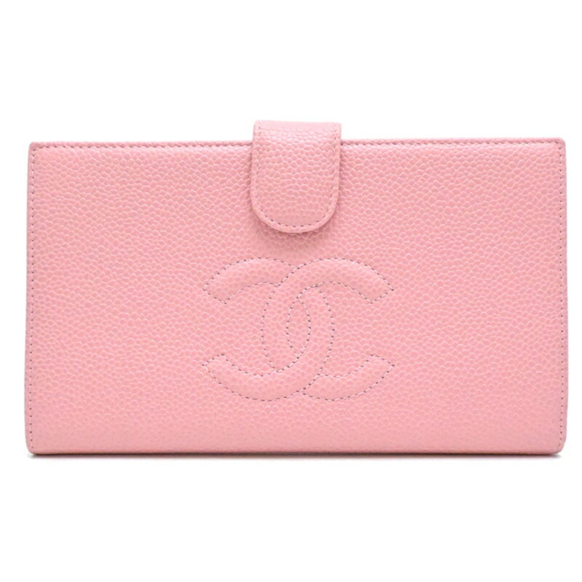 Chanel Pink Grained Calfskin Wallet (Bi-Fold) (Pre-Owned)