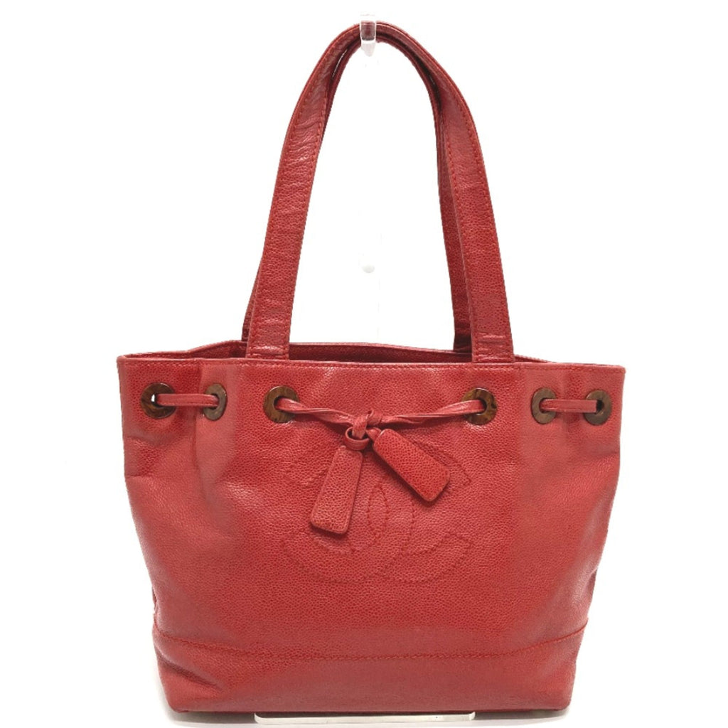 Chanel Red Leather Tote Bag (Pre-Owned)