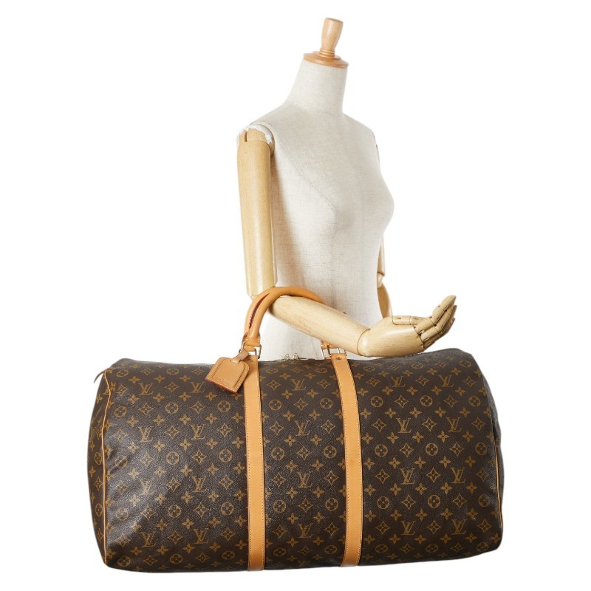 Louis Vuitton Brown Pvc Leather Boston Bag (Pre-Owned)