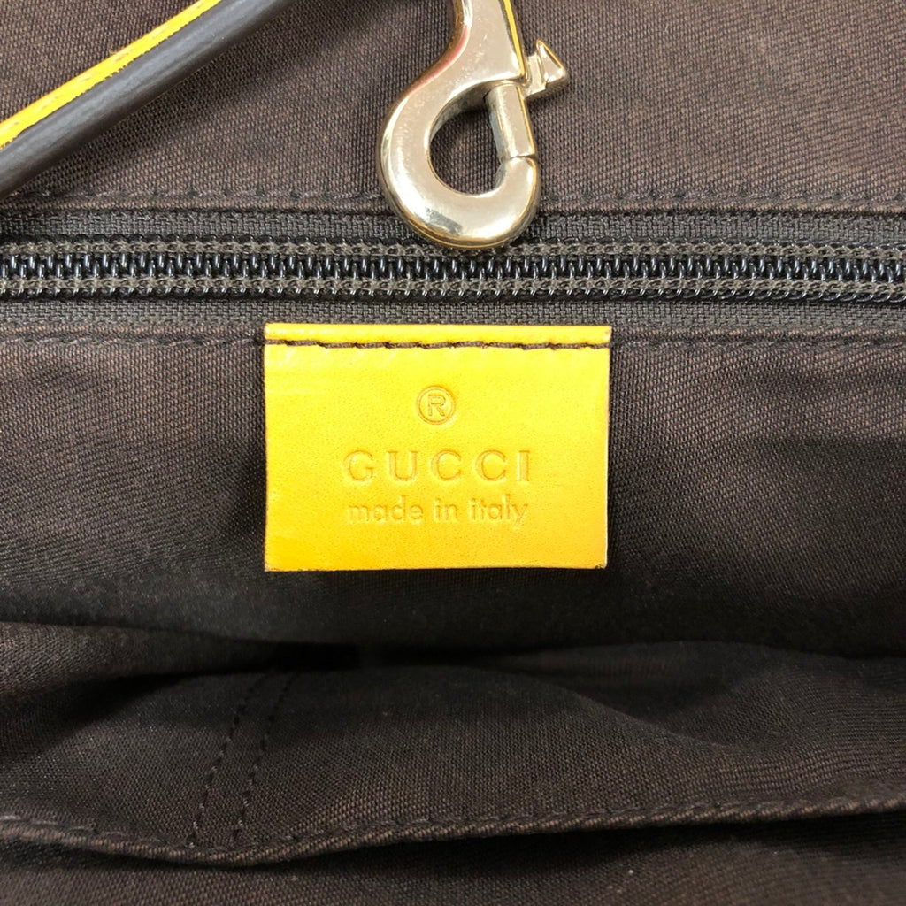 Gucci Diamante Yellow Leather Shoulder Bag Tote Bag (Pre-Owned)