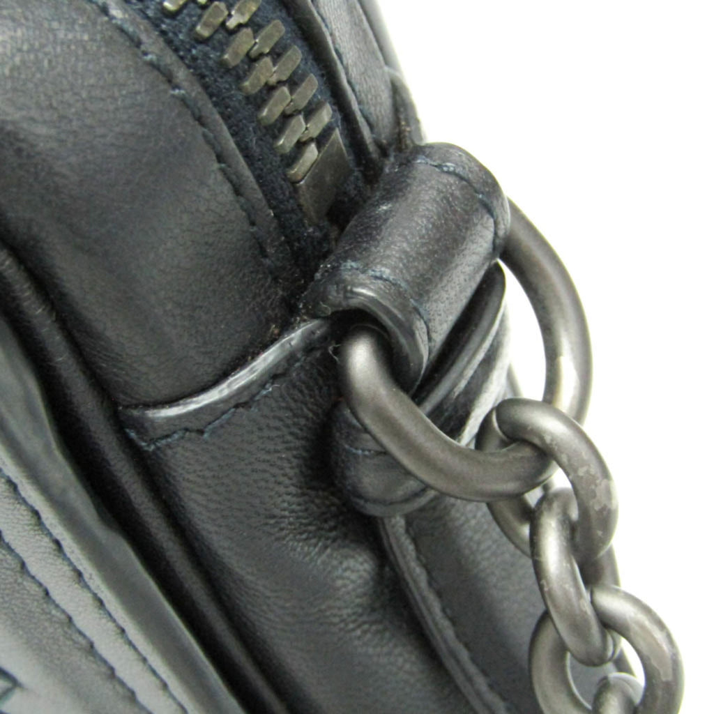 Bottega Veneta Belt Flap Camera Bag Intrecciato Nappa Navy Leather Shoulder Bag Bag (Pre-Owned)