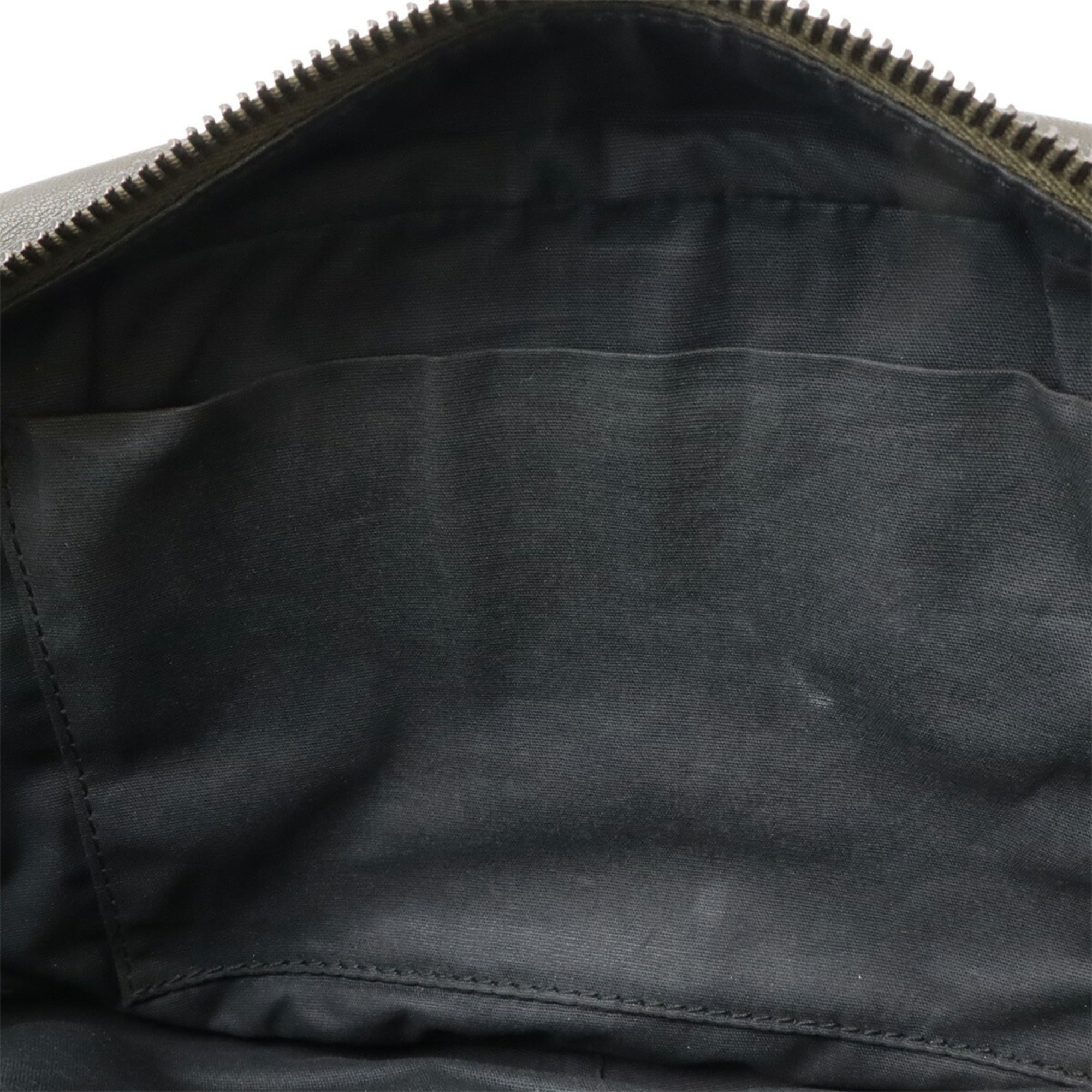 Bottega Veneta Black Khaki Leather Pouch Sling Bag (Pre-Owned)