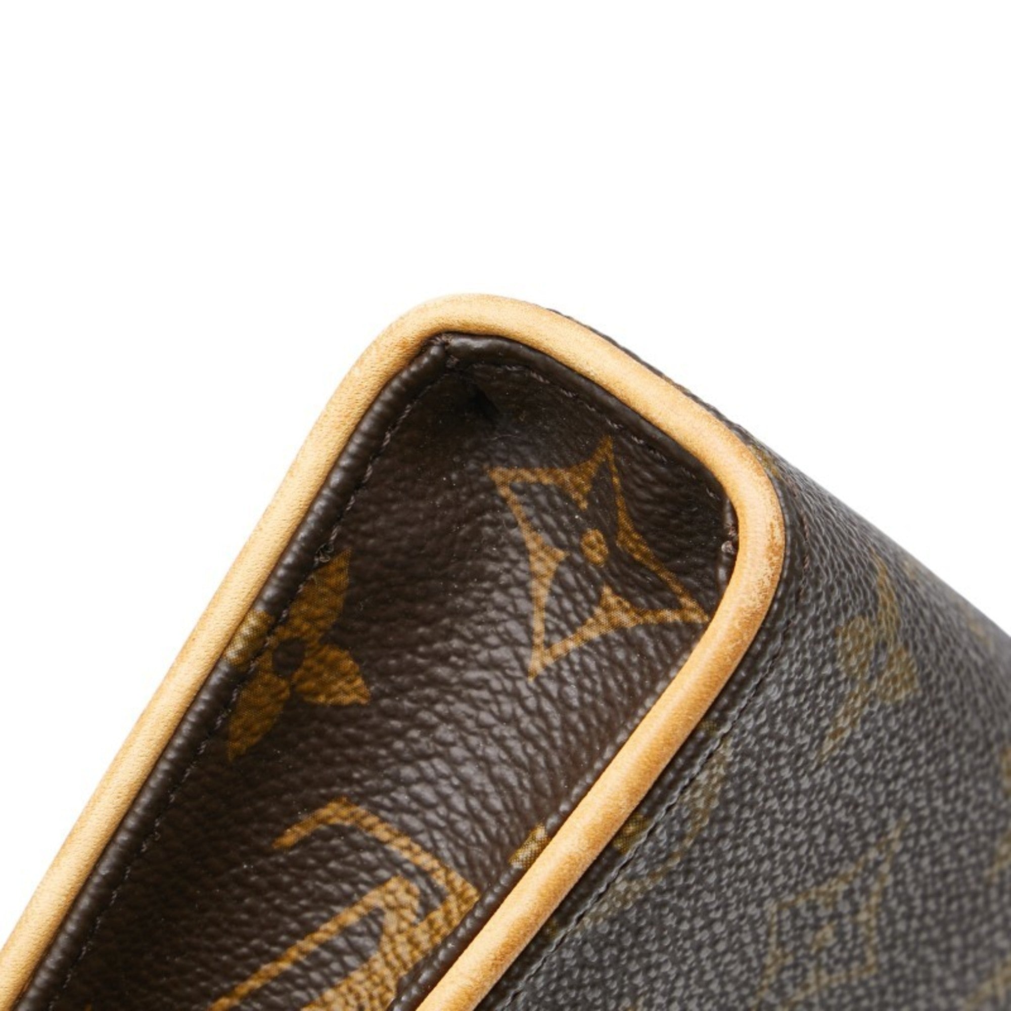 Louis Vuitton Brown Pvc Leather Pochette Sling Bag (Pre-Owned)