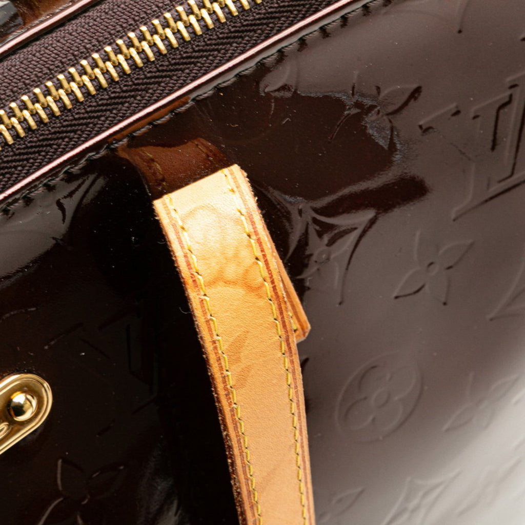 Louis Vuitton Amarante Brown Patent Leather Leather Handbag Shoulder Bag (Pre-Owned)