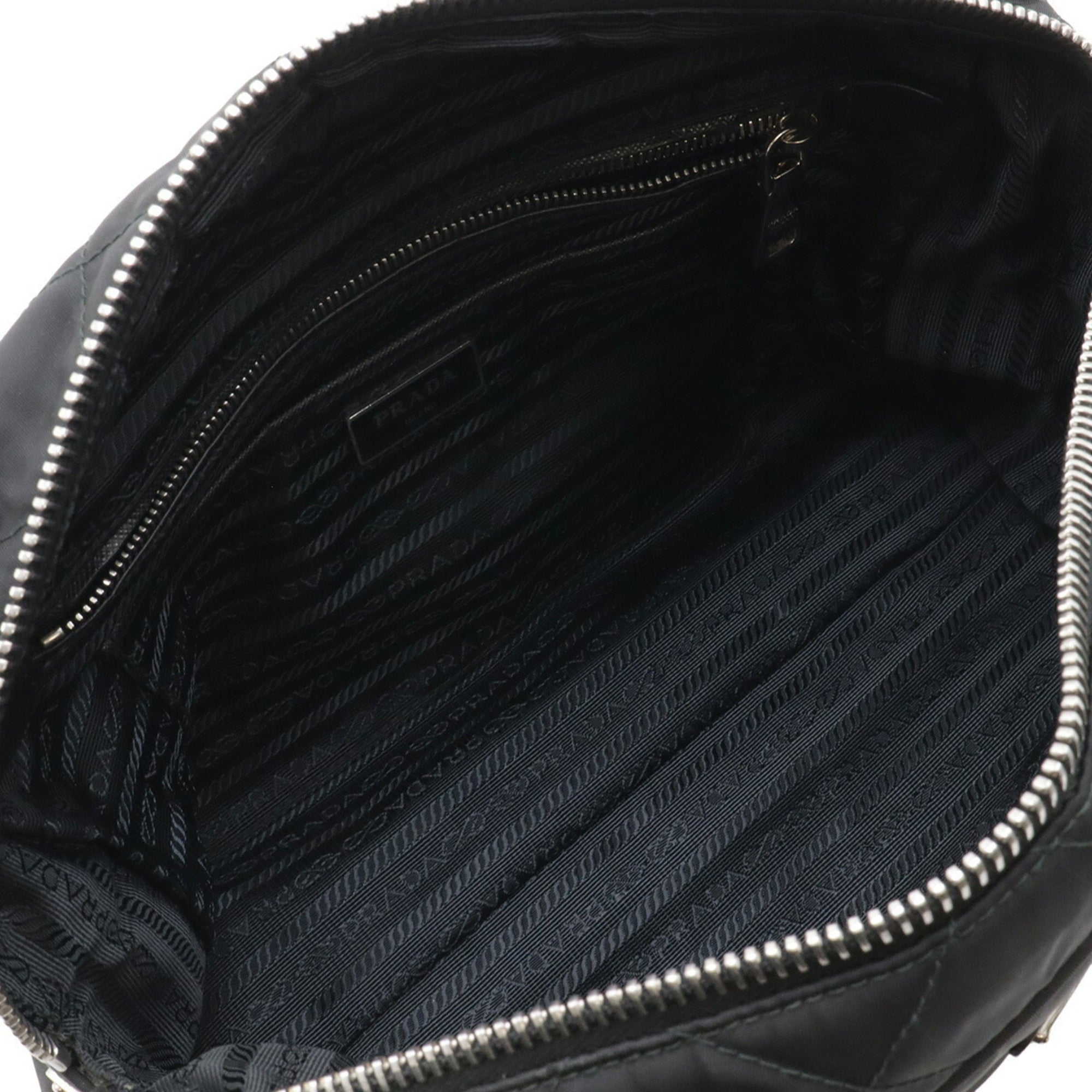 Prada Black Nero Nylon Leather Shoulder Bag (Pre-Owned)