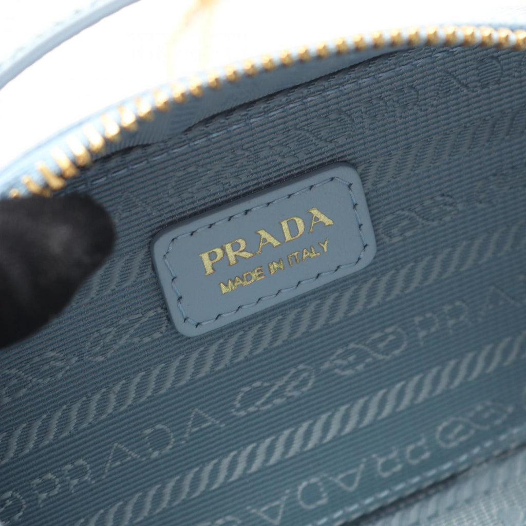 Prada Blue Light Blue Leather Pouch Shoulder Bag (Pre-Owned)