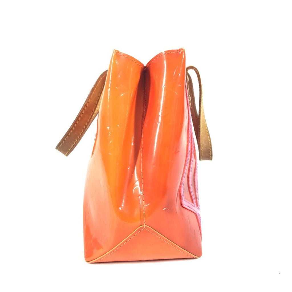 Louis Vuitton Orange Monogram Vernis Handbag Tote Bag (Pre-Owned)