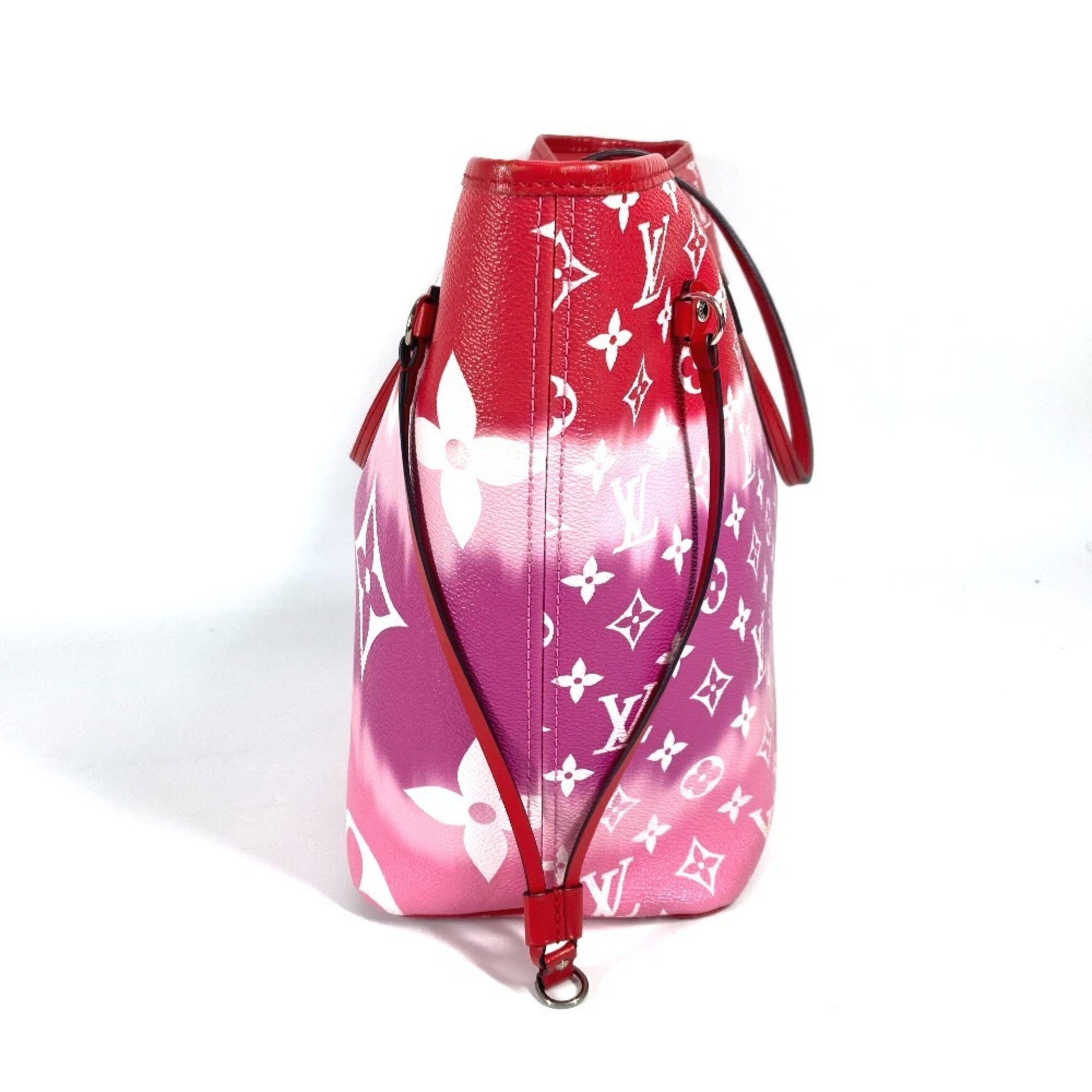 Louis Vuitton Pink Red Color Canvas Shoulder Bag Tote Bag (Pre-Owned)