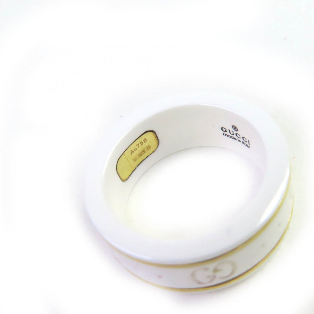 Gucci White Ceramic Band Ring (Pre-Owned)