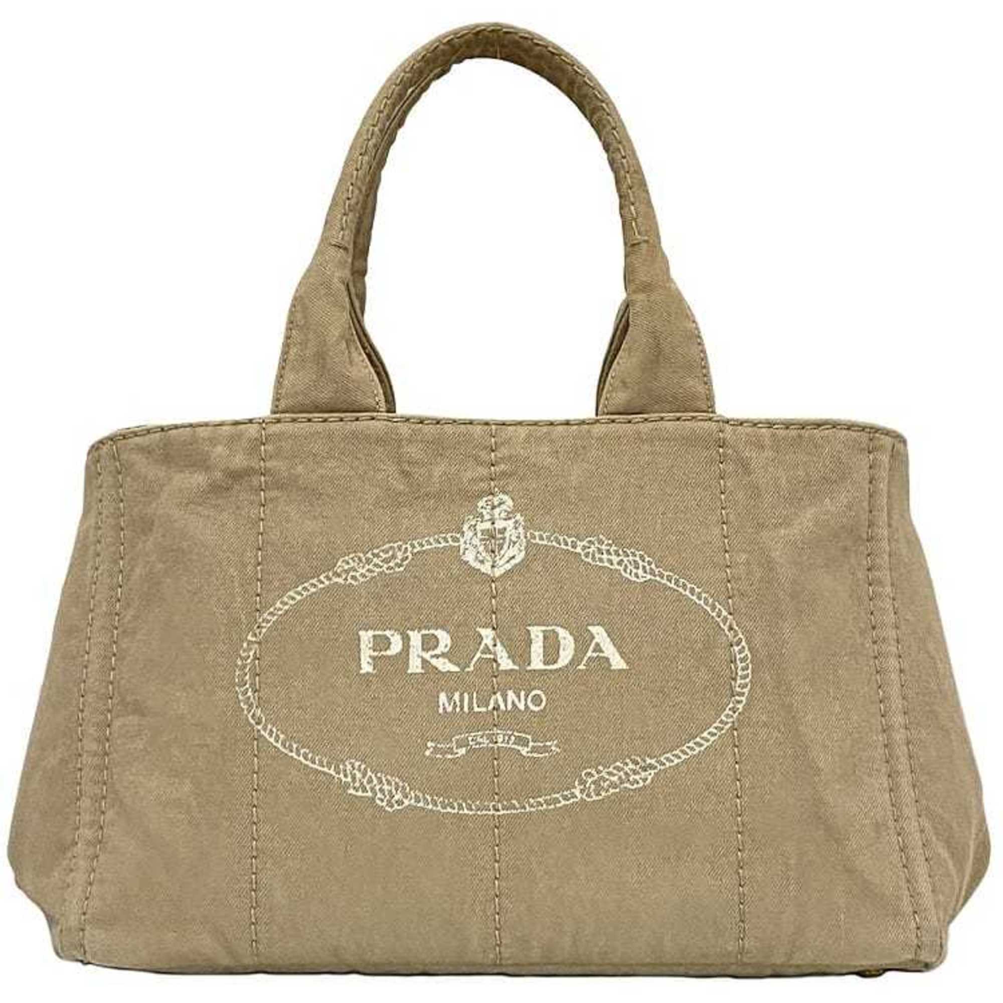 Prada Beige Canapa Handbag Tote Bag (Pre-Owned)