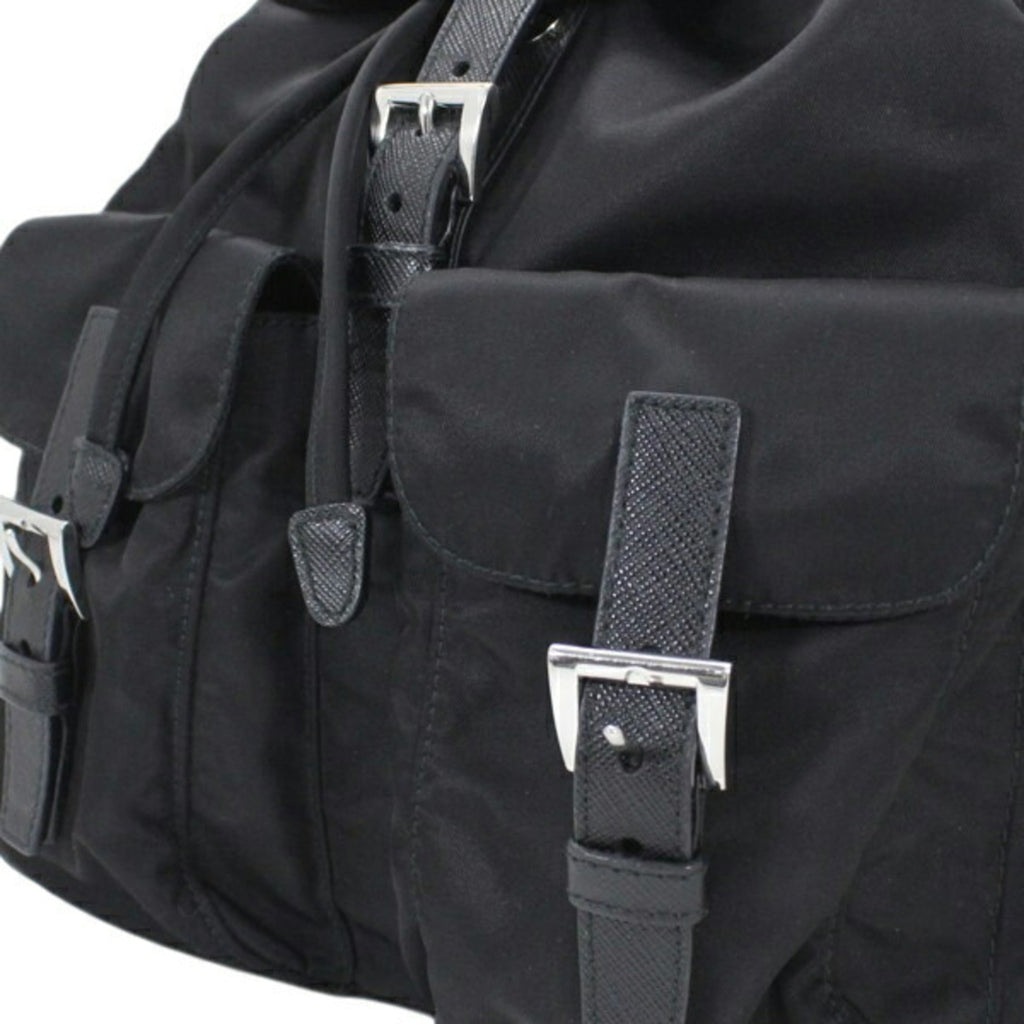 Prada Black Nero Nylon Leather Backpack (Pre-Owned)