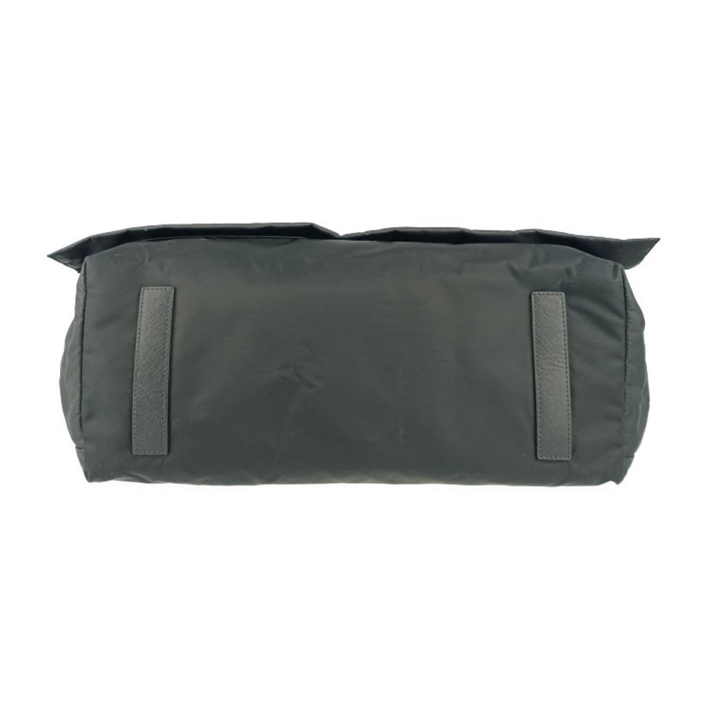 Prada Black Nylon Leather Messenger Bag Shoulder Bag (Pre-Owned)