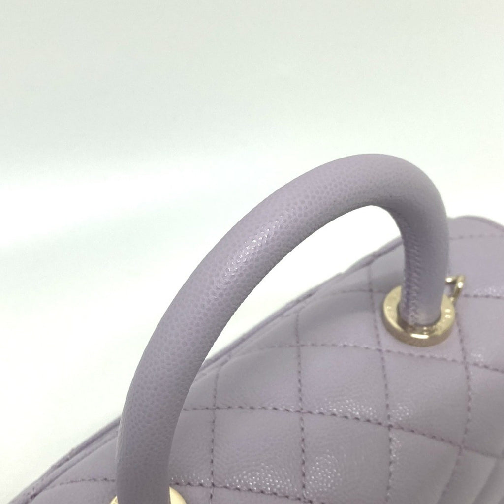Chanel Purple Grained Calfskin Handbag Shoulder Bag (Pre-Owned)