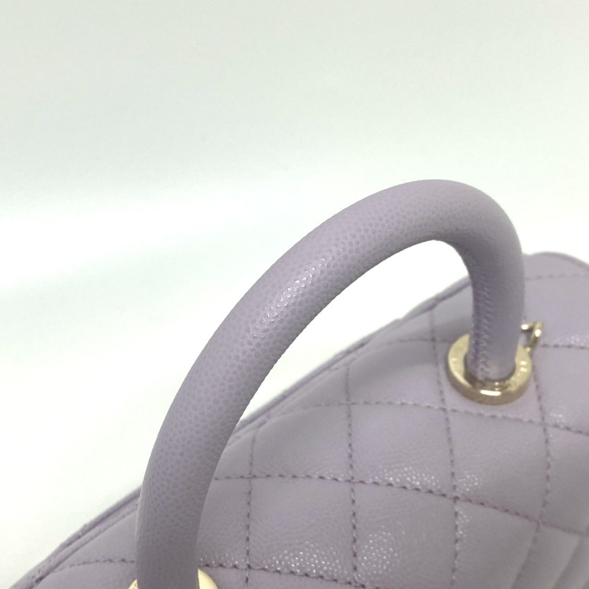 Chanel Purple Grained Calfskin Handbag Shoulder Bag (Pre-Owned)