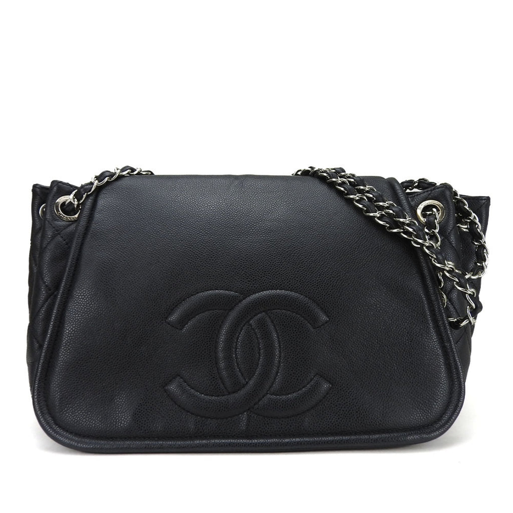Chanel Black Grained Calfskin Shoulder Bag (Pre-Owned)