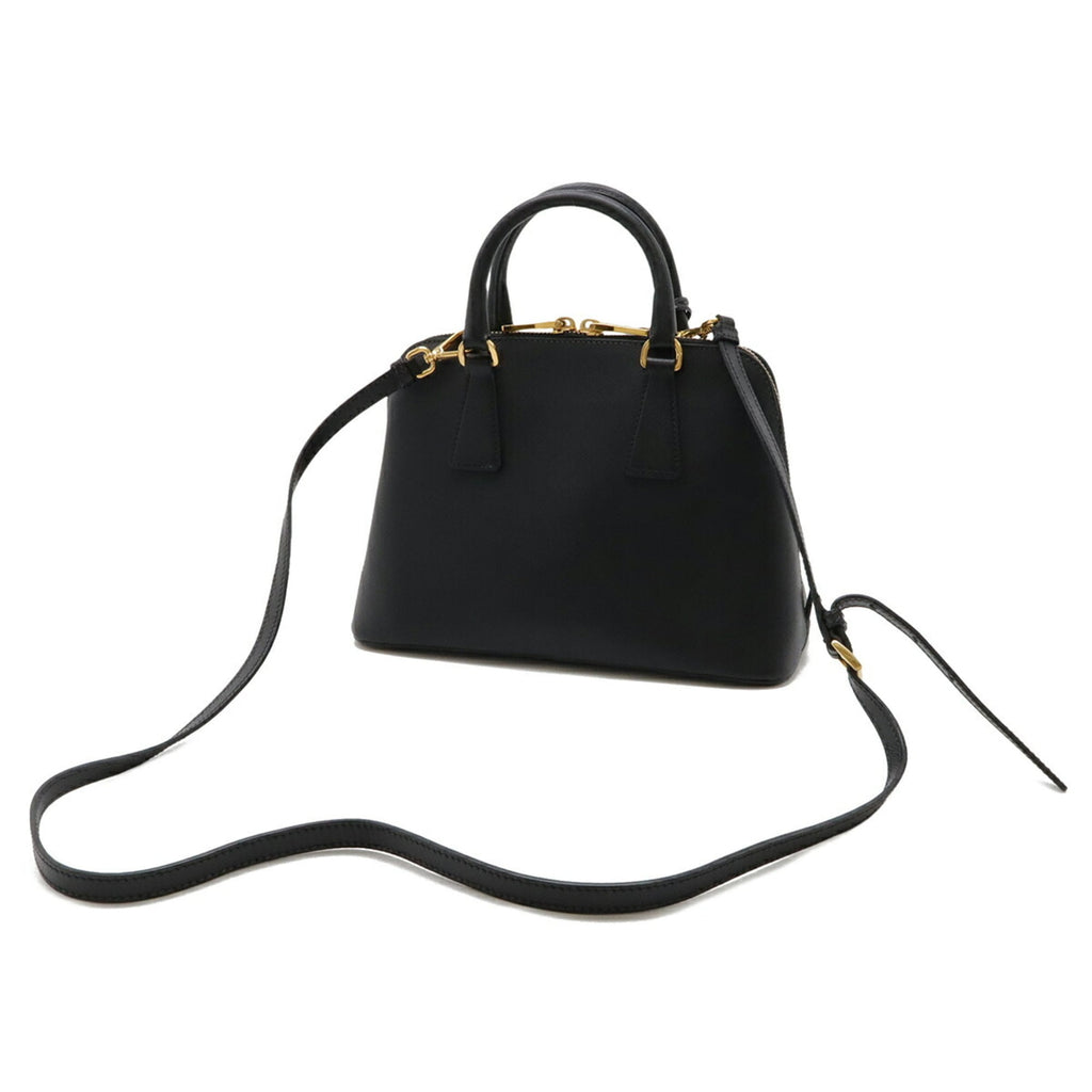 Prada Saffiano Black Nero Leather Handbag Shoulder Bag (Pre-Owned)