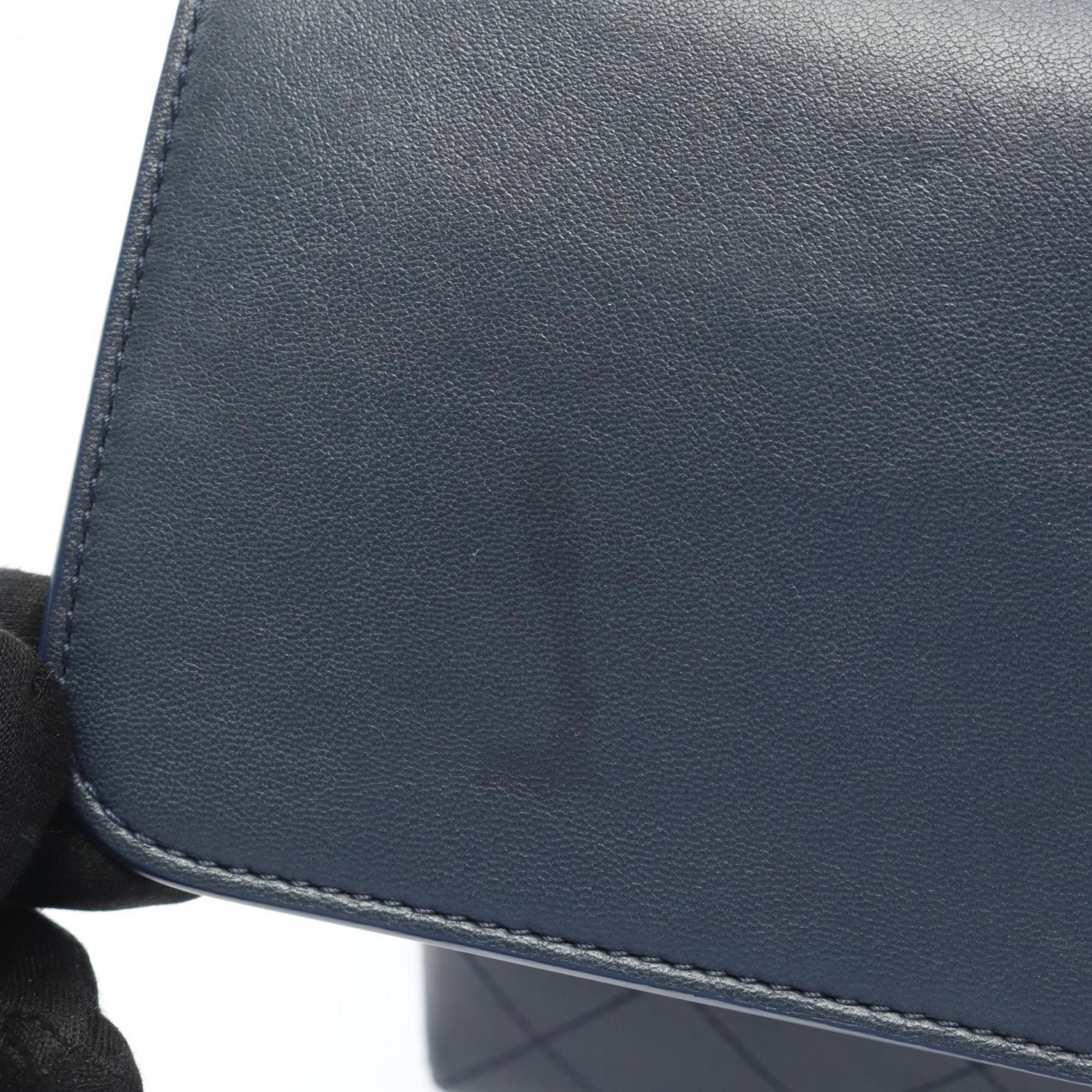 Chanel Navy Leather Shoulder Bag (Pre-Owned)