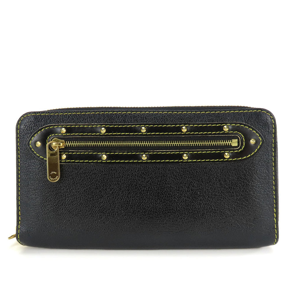 Louis Vuitton Black Leather Long Wallet (Bi-Fold) (Pre-Owned)