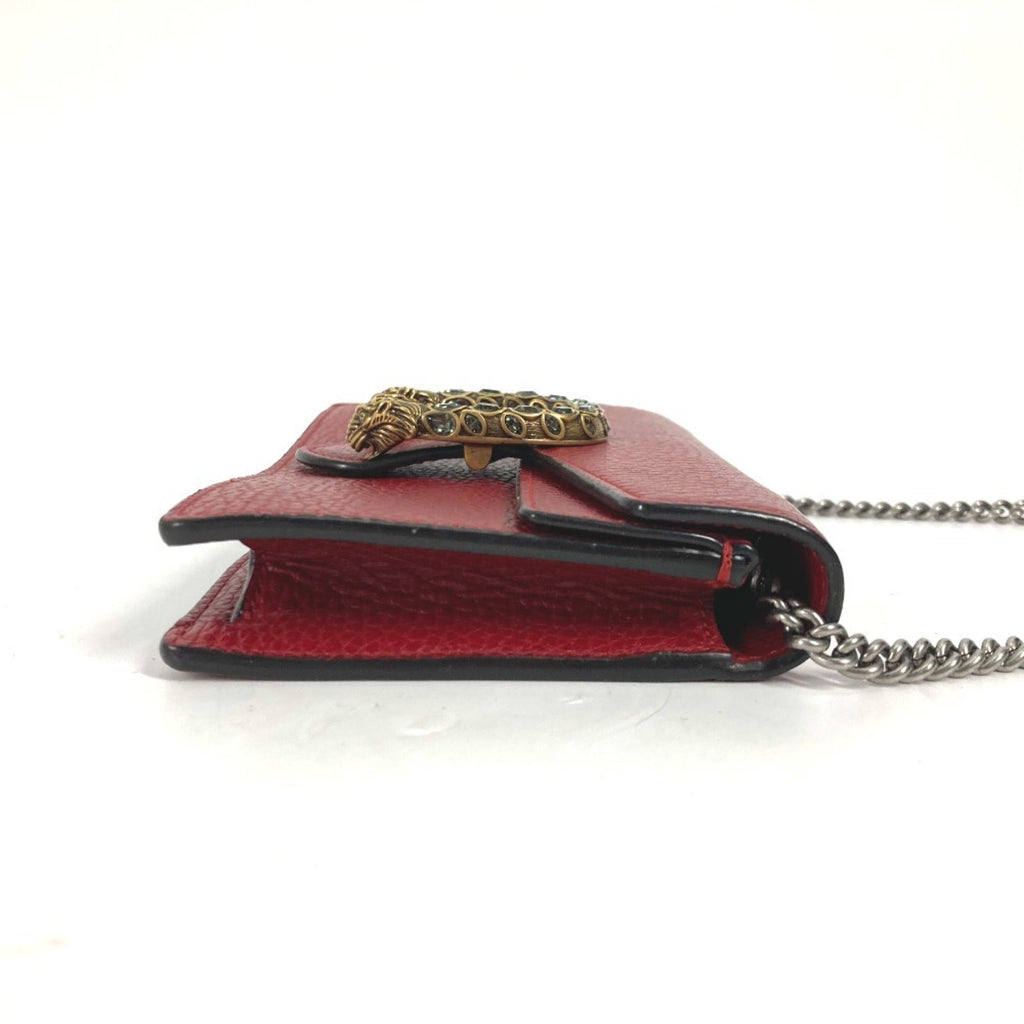 Gucci Red Color Leather Clutch Bag Pouch Shoulder Bag (Pre-Owned)