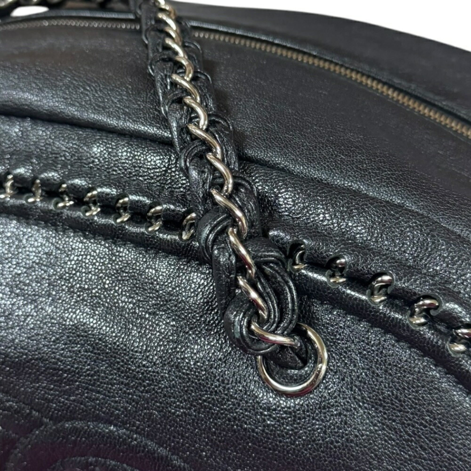 Chanel Black Leather Boston Bag (Pre-Owned)