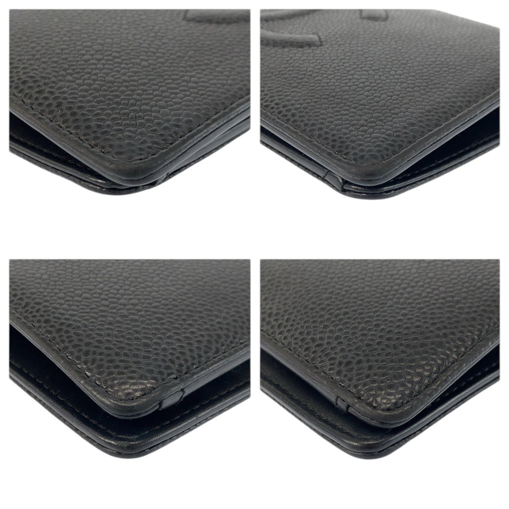 Chanel Black Leather Wallet (Bi-Fold) (Pre-Owned)