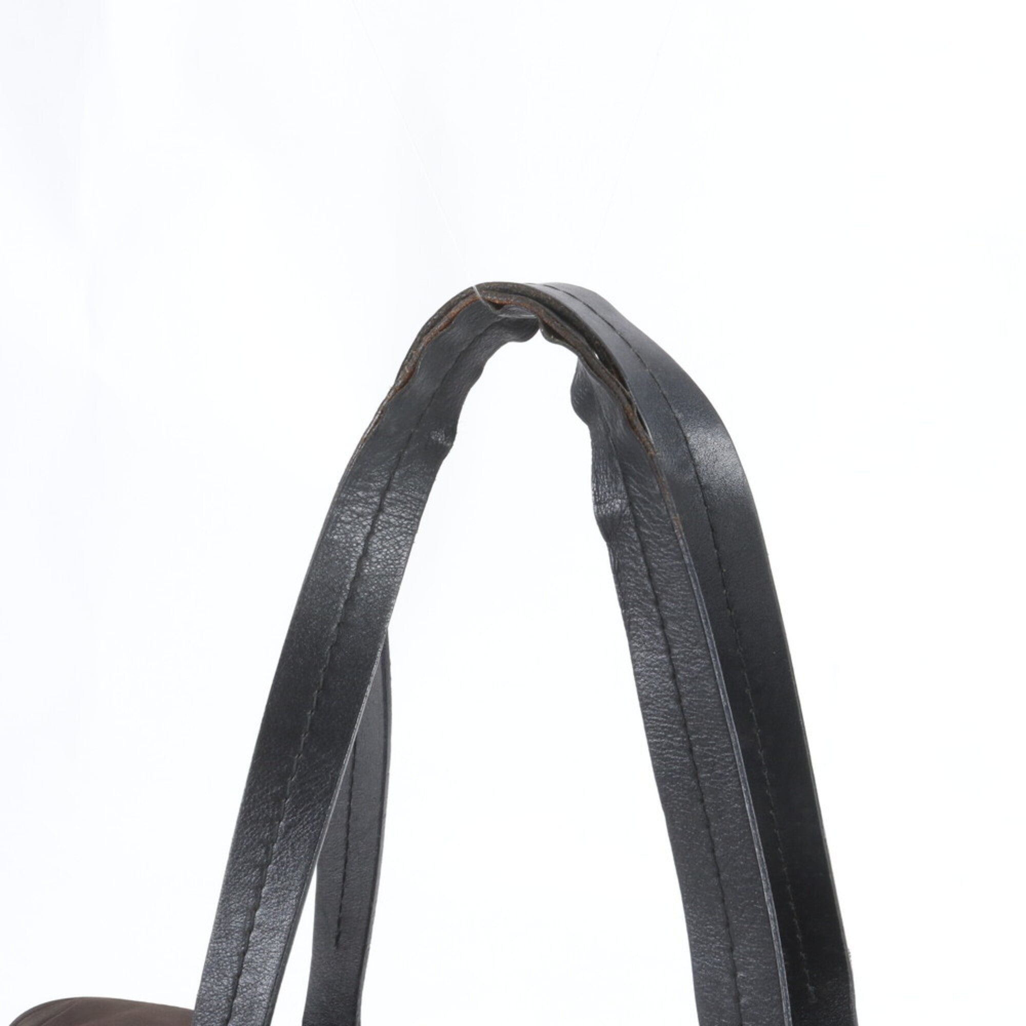 Prada Brown Nylon Leather Handbag Tote Bag (Pre-Owned)
