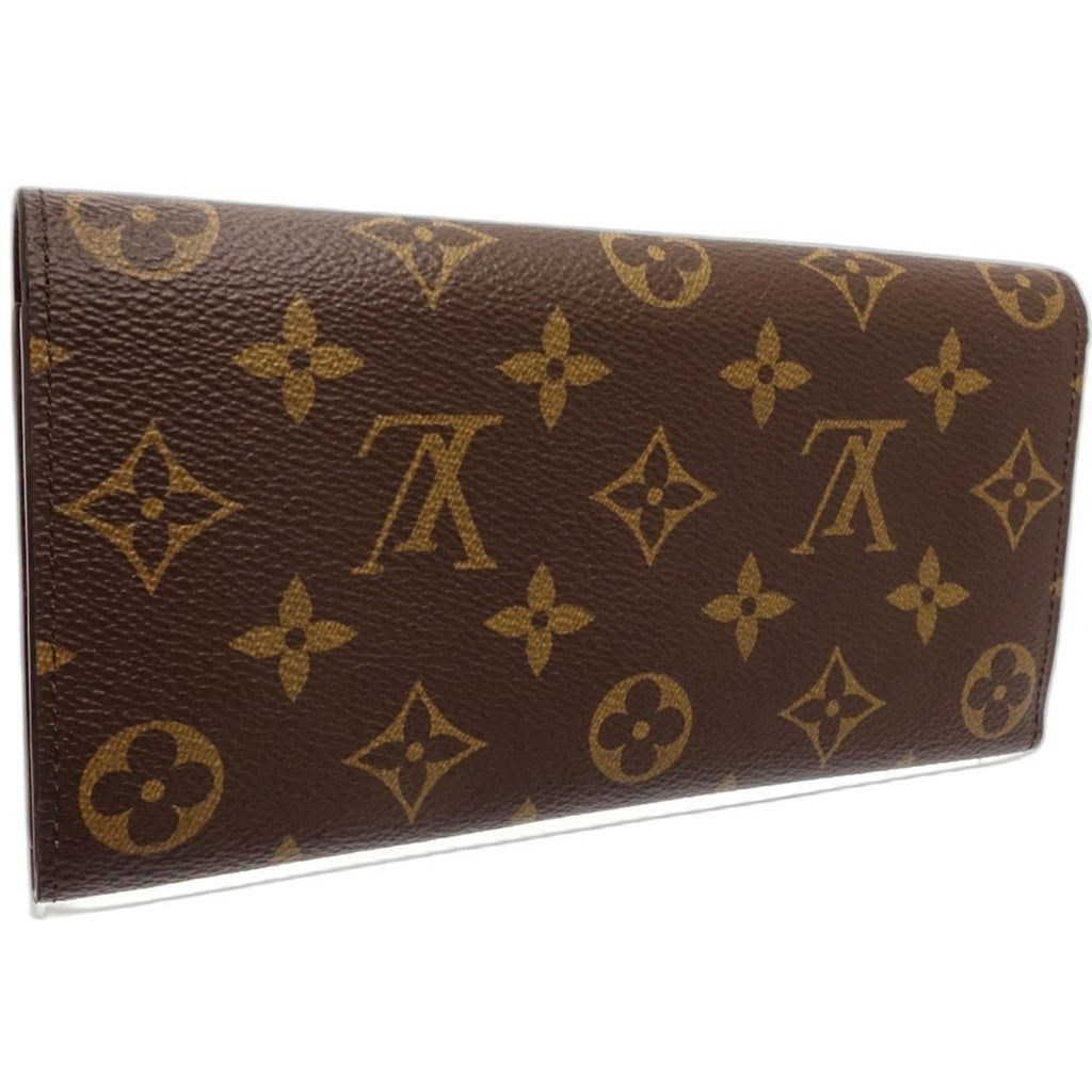 Louis Vuitton Brown Fuchsia Canvas Long Wallet (Bi-Fold) (Pre-Owned)