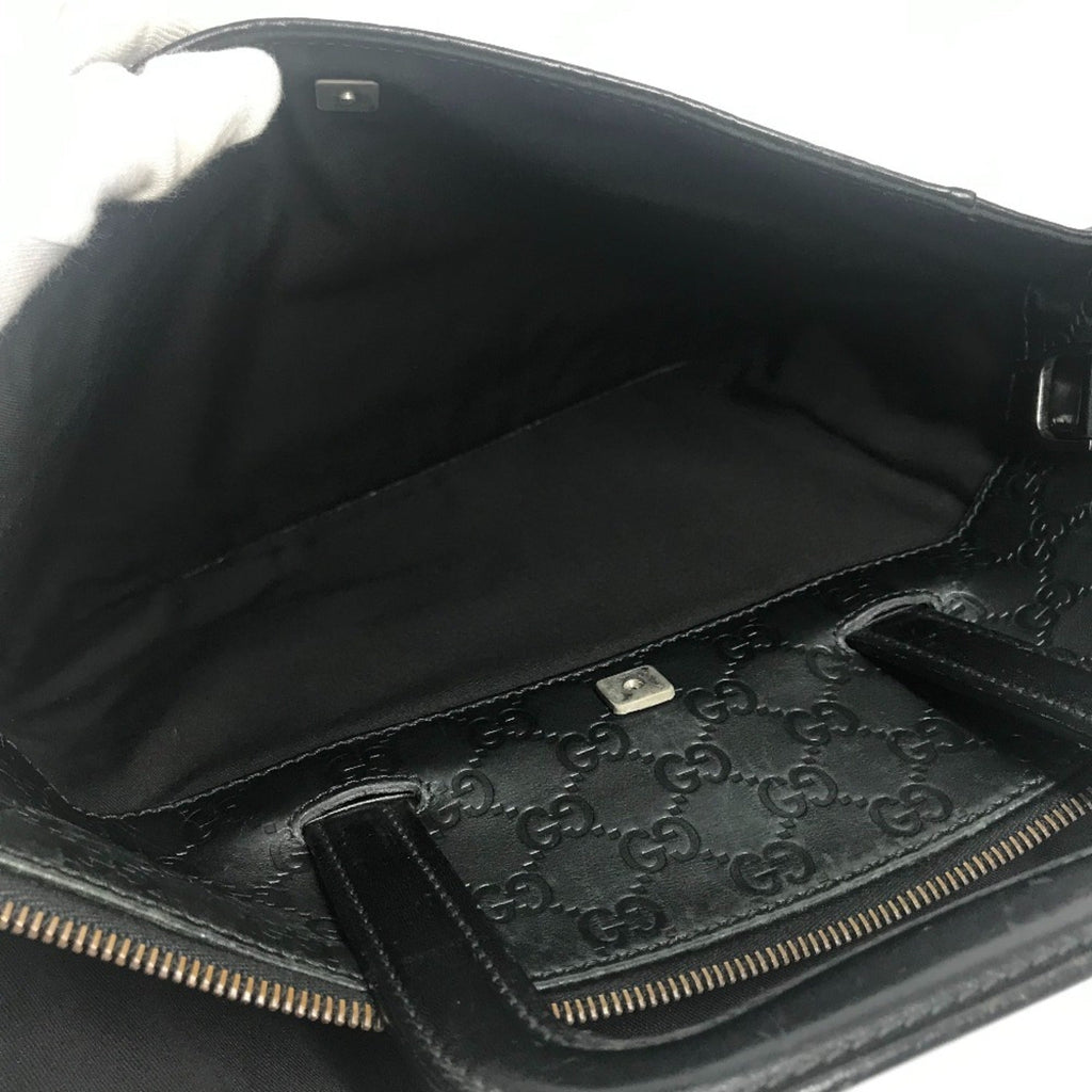 Gucci Black Gg Leather Briefcase Handbag Tote Bag (Pre-Owned)