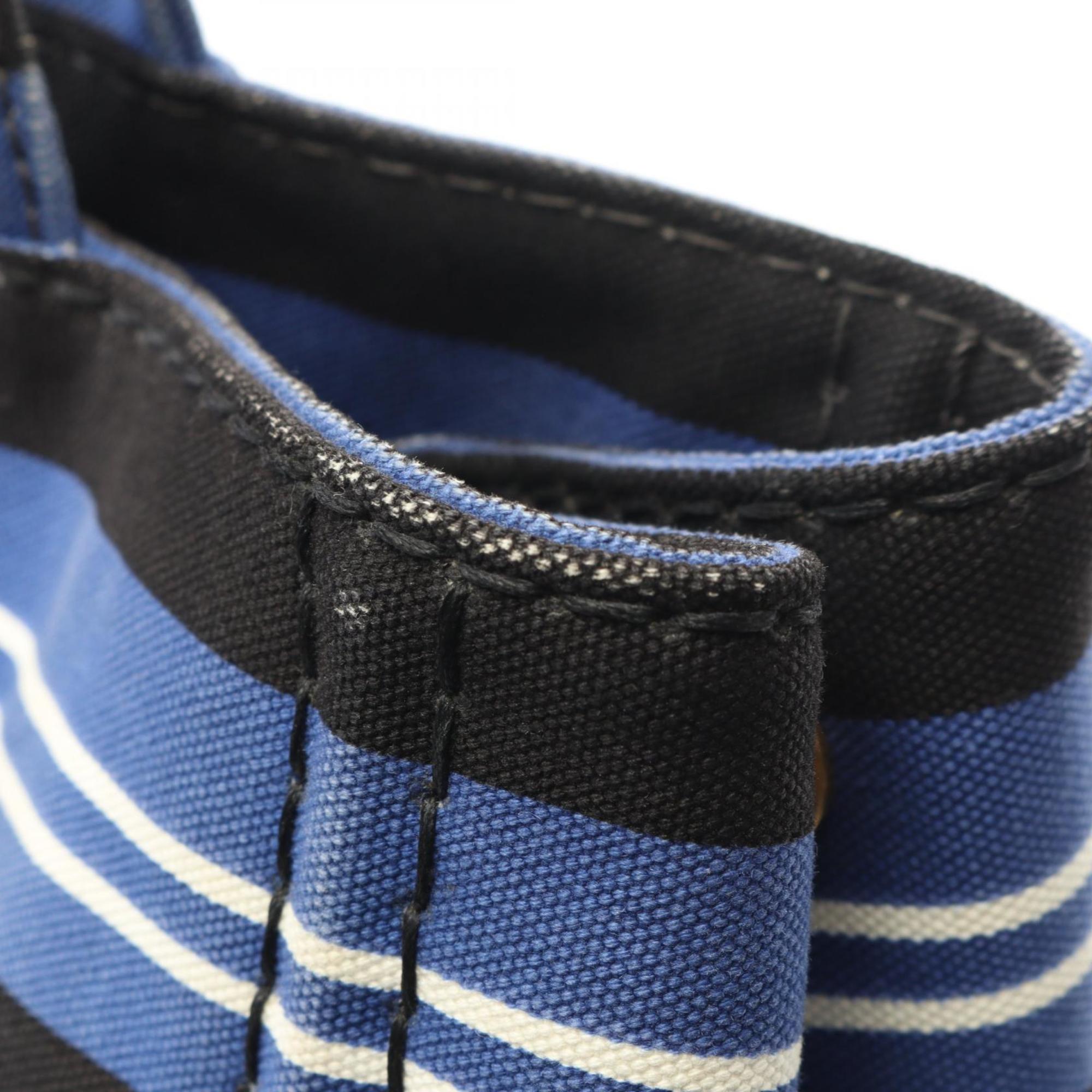 Prada Black Blue White Canvas Tote Bag (Pre-Owned)