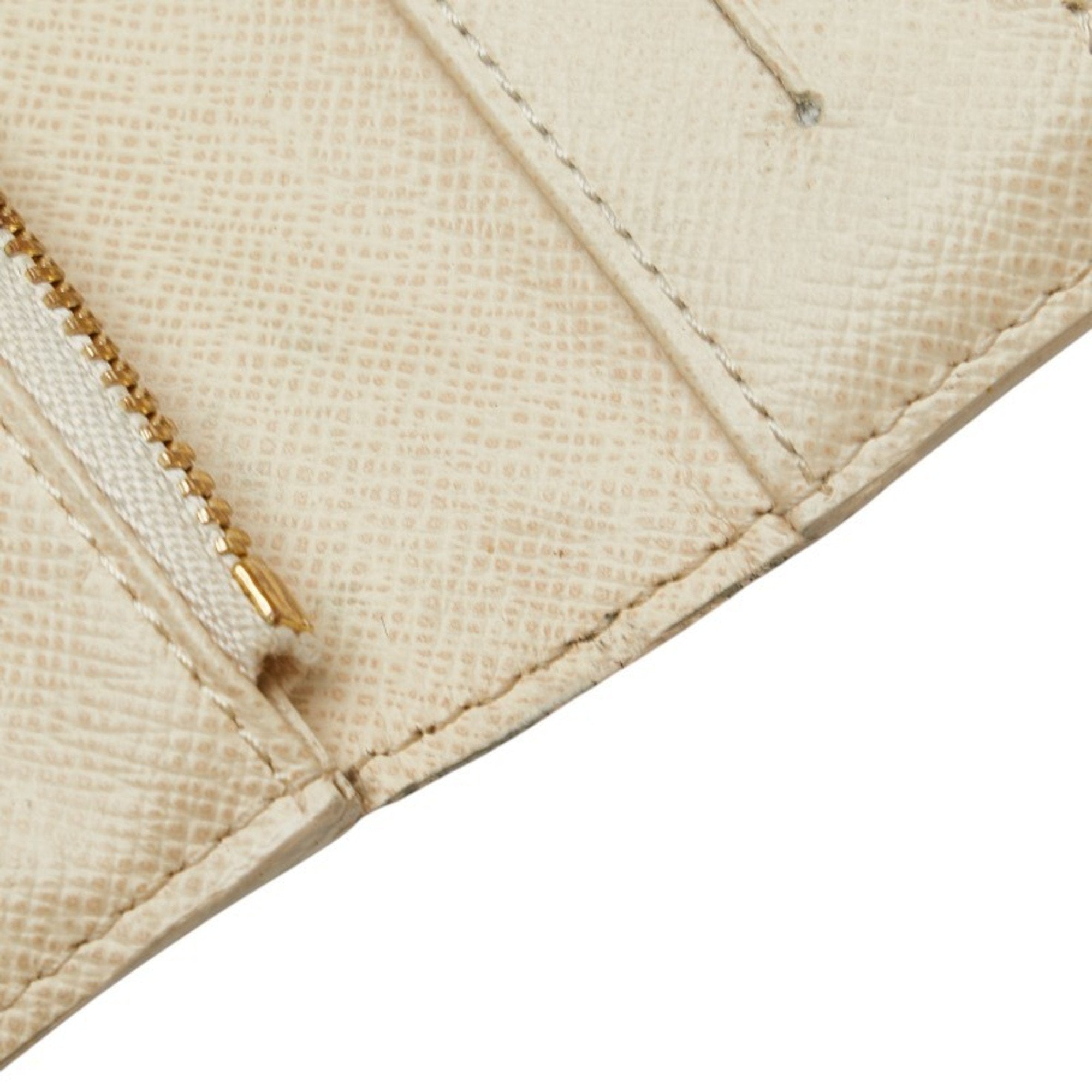 Louis Vuitton Damier Azur White Leather Long Wallet (Bi-Fold) (Pre-Owned)
