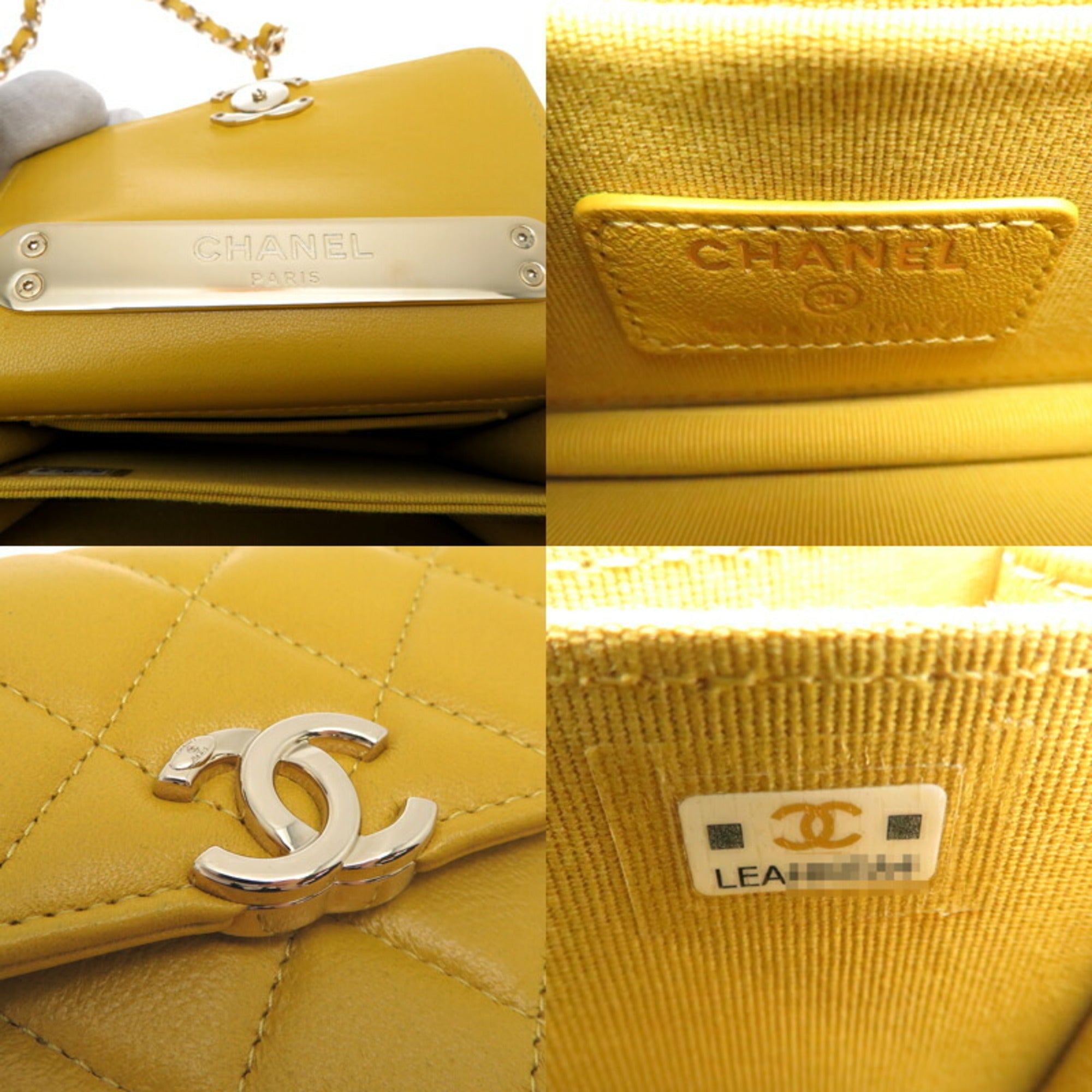 Chanel Yellow Leather Shoulder Bag (Pre-Owned)
