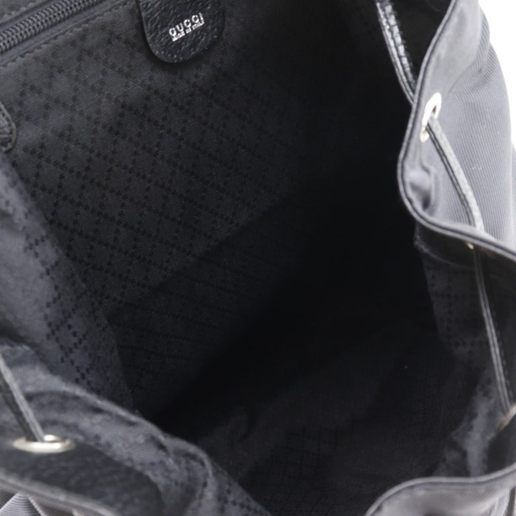Gucci Black Nylon Canvas Leather Backpack (Pre-Owned)
