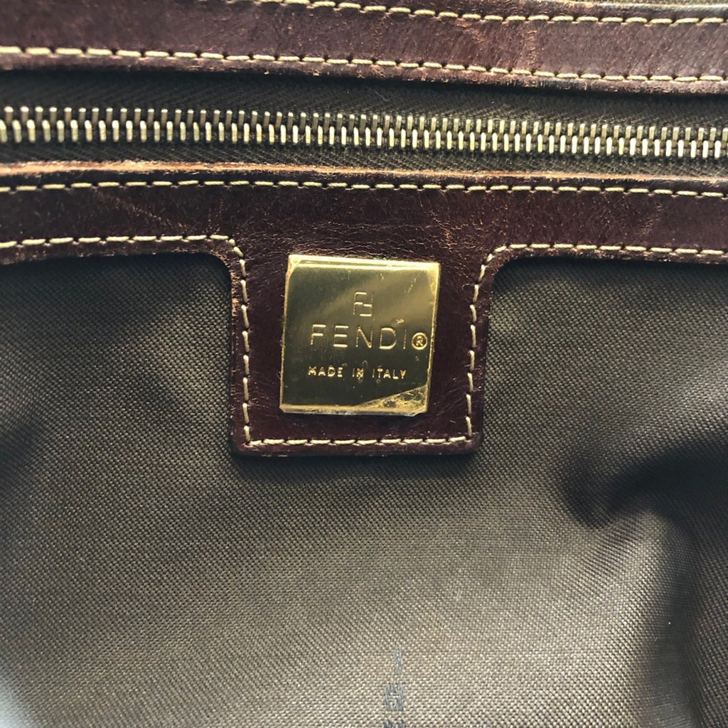 Fendi Zucchino Brown Nylon Shoulder Bag (Pre-Owned)