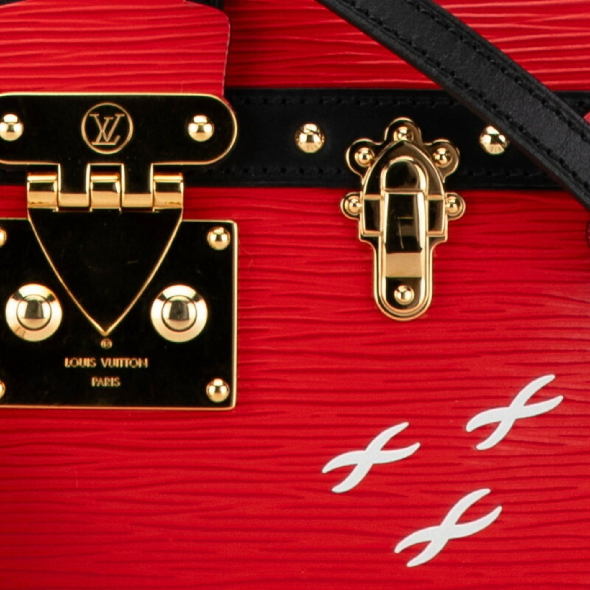 Louis Vuitton Epi Black Rouge Leather Clutch Bag Shoulder Bag (Pre-Owned)