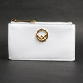 Fendi White Leather Coin Purse/Coin Case (Pre-Owned)
