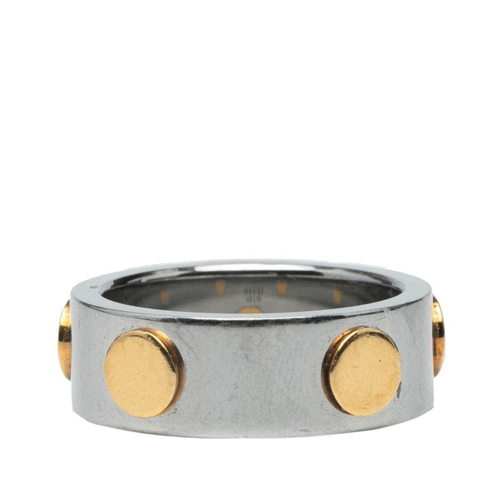 Gucci Silver Yellow Gold Band Ring (Pre-Owned)
