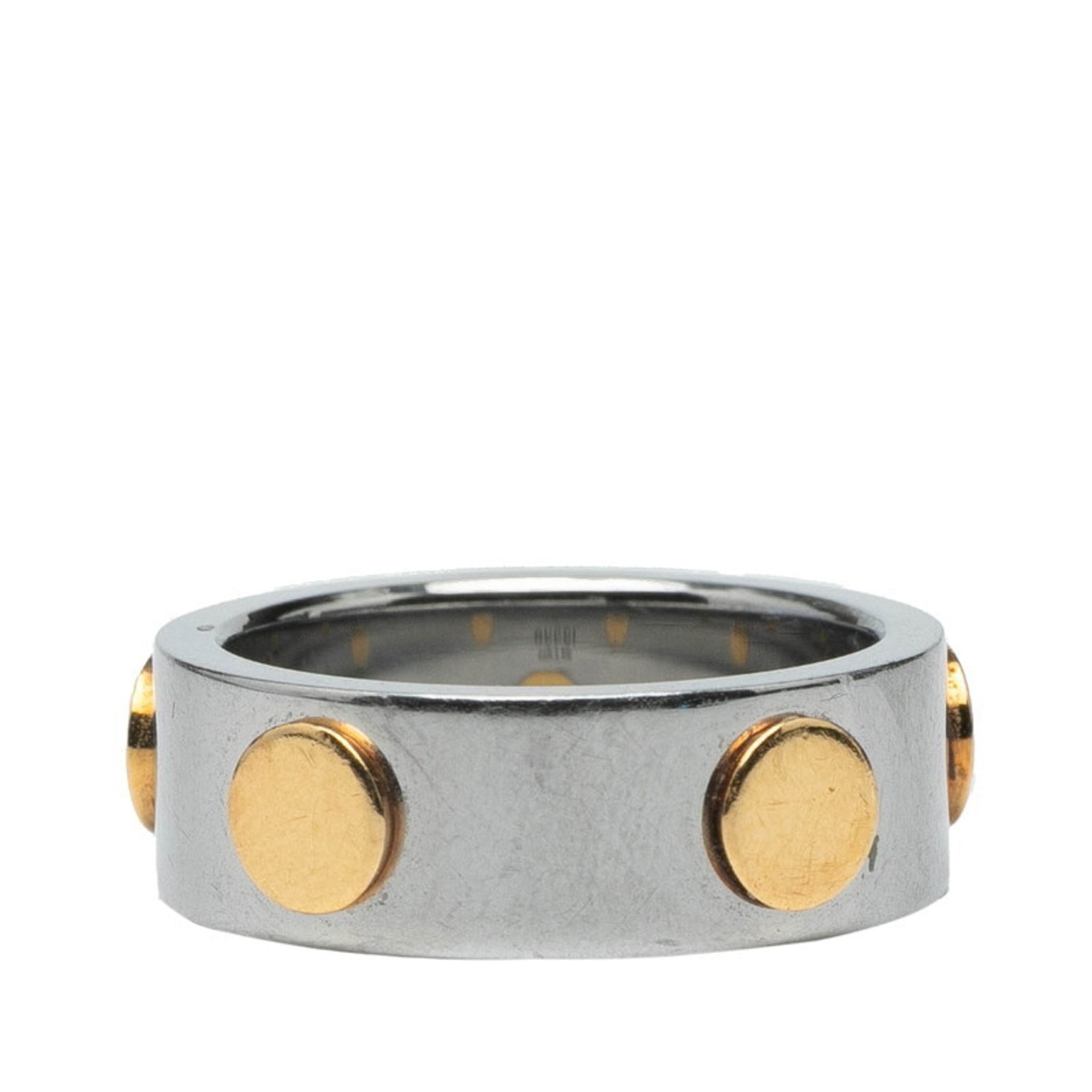 Gucci Silver Yellow Gold Band Ring (Pre-Owned)