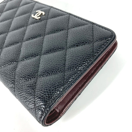 Chanel Black Leather Long Wallet (Bi-Fold) (Pre-Owned)