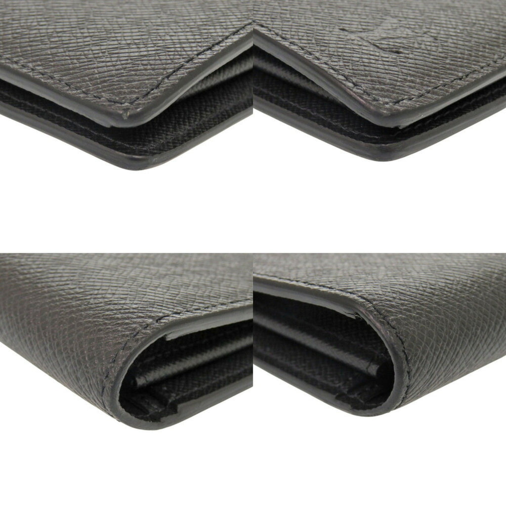 Louis Vuitton Noir Taiga Leather Long Wallet (Bi-Fold) (Pre-Owned)
